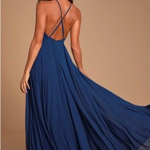 Lulu's Dresses - Navy Blue Maxi Bridesmaid Dress Lulu's Dresses - Navy Blue Maxi Bridesmaid Dress